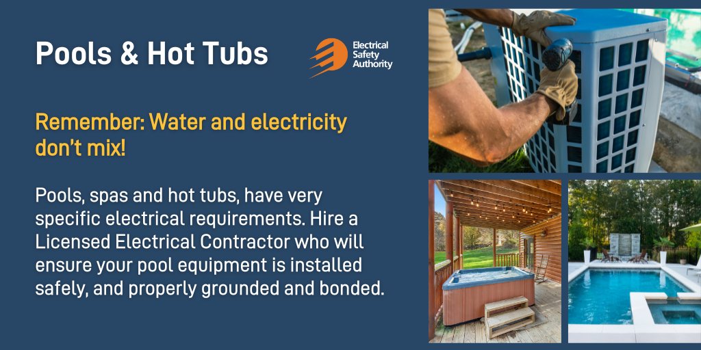 Burlington Hydro (@burlingtonhydro) on Twitter photo Planning to install a pool or hot tub? Location matters. Pools and hot tubs have specific requirements to keep a safe distance from overhead wires.
Learn more: bit.ly/3fFOOnh
<a href="/homeandsafety/">Electrical Safety Authority (ESA)</a> Planning to install a pool or hot tub? Location matters. Pools and hot tubs have specific requirements to keep a safe distance from overhead wires.
Learn more: bit.ly/3fFOOnh
<a href="/homeandsafety/">Electrical Safety Authority (ESA)</a>