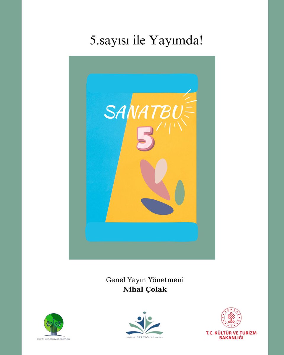 📢 SanatBu 5. Sayısıyla Yayımda!

📚 SanatBu Dergisi
Sayı: 5 – Haziran 2025
Kültür Sanat Dergisi

Genel Yayın Yönetmeni: Nihal Çolak

👉 dergicilikokulu.com
