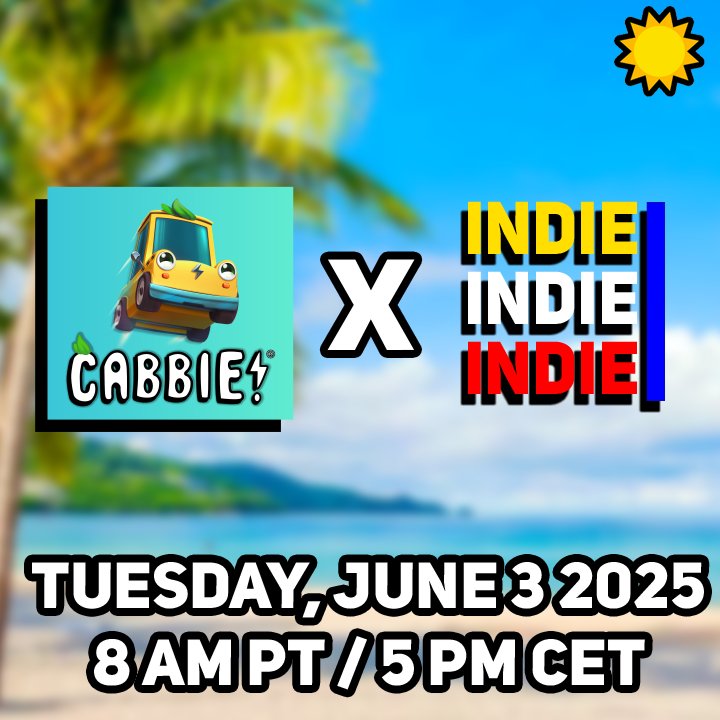 EXCITED for tomorrow! 🙌

Cabbie! will be in the Best Indie Games Summer Showcase 2025 hosted by <a href="/clemmygames/">Best Indie Games</a>! ​💛

Watch the stream to see what's new with Cabbie! 🚕 + 🐑🛸

#indie3 

#cabbie #cabbiegame #indiedev #gameshowcase