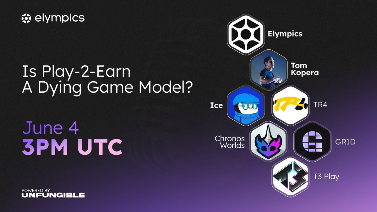 Elympics (@elympics_ai) on Twitter photo Play2Earn was the biggest gaming catalyst of 2021.
▫️Does it still hold up in 2025?
Hot takes, honest answers, and the future of Web3 gaming, all live on Spaces. Don’t miss it.
Speakers:
🎙️ <a href="/ChronosWorlds/">ChronosWorlds</a>
🎙️ <a href="/GR1Dnetwork/">GR1D Network</a>
🎙️ <a href="/Tech3Play/">T3 Play</a>
🎙️ <a href="/tr4ggg/">TR4</a>
Set reminders: 👇 Play2Earn was the biggest gaming catalyst of 2021.
▫️Does it still hold up in 2025?
Hot takes, honest answers, and the future of Web3 gaming, all live on Spaces. Don’t miss it.
Speakers:
🎙️ <a href="/ChronosWorlds/">ChronosWorlds</a>
🎙️ <a href="/GR1Dnetwork/">GR1D Network</a>
🎙️ <a href="/Tech3Play/">T3 Play</a>
🎙️ <a href="/tr4ggg/">TR4</a>
Set reminders: 👇
