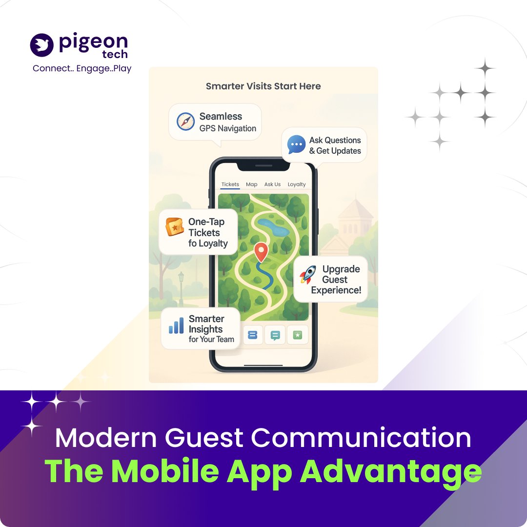 pigeon_srisys's tweet image. 📱 Elevate guest experiences with a smart mobile app!

🎟️ From real-time maps to one-tap ticketing, everything&apos;s at their fingertips.

📊 Better engagement for visitors, smoother operations for you.

 #SmartAttractions #GuestExperience #MobileApps