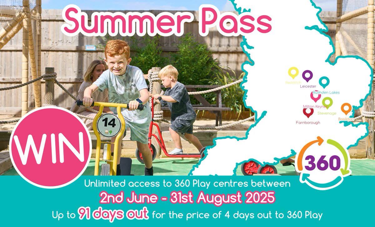 Win a Summer Pass for 360 Play! 🌟

Comment bellow why you deserve to WIN a FREE access pass to 360 Play this Summer.  

This covers 1 named child and any 1 accompanying adult.

The competition will end on the 4th June.

Good luck! 
#TheMeads #Farnborough #360Play #SummerPass