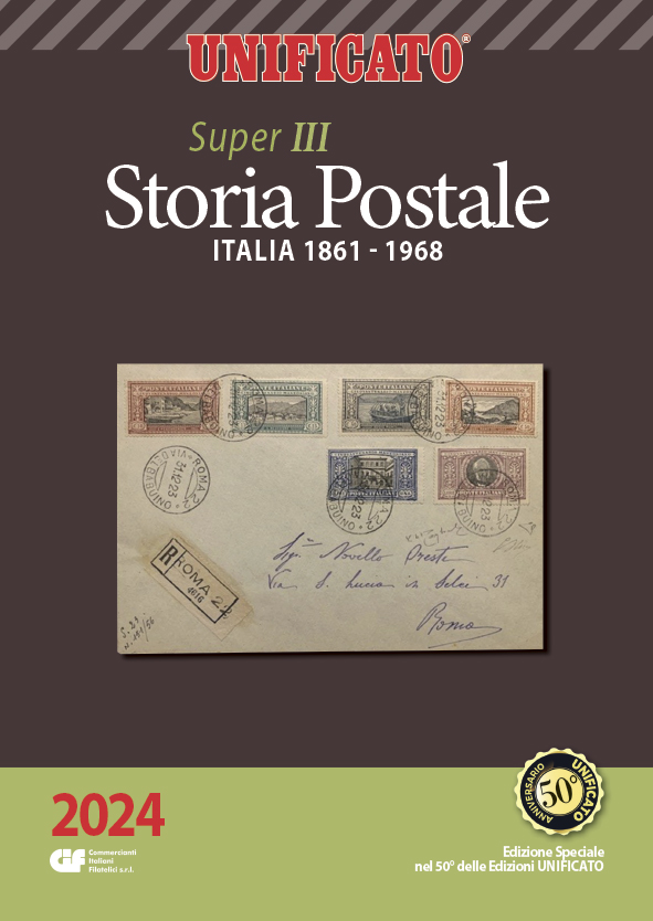 SUPER III STORIA POSTALE 2024

unificato.it/super-iii-stor…

La Storia Postale d’#Italia dal 1861 al 1970
448 pp bianco e nero

€ 55

#philately #catalogo #catalogue  #storiapostale #postalhistory #editoria #publishing #francobollo #stamp #philatelie #philately #stamp #sello #timbre