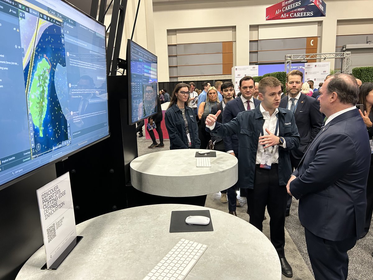 Palantir (@palantirtech) on Twitter photo The future of American maritime dominance is on display. 🇺🇸🚢
Proud to welcome <a href="/SECNAV/">Secretary of the Navy John C. Phelan</a> John Phelan to our shipbuilding demo at <a href="/scsp_ai/">Special Competitive Studies Project</a> Expo The future of American maritime dominance is on display. 🇺🇸🚢
Proud to welcome <a href="/SECNAV/">Secretary of the Navy John C. Phelan</a> John Phelan to our shipbuilding demo at <a href="/scsp_ai/">Special Competitive Studies Project</a> Expo
