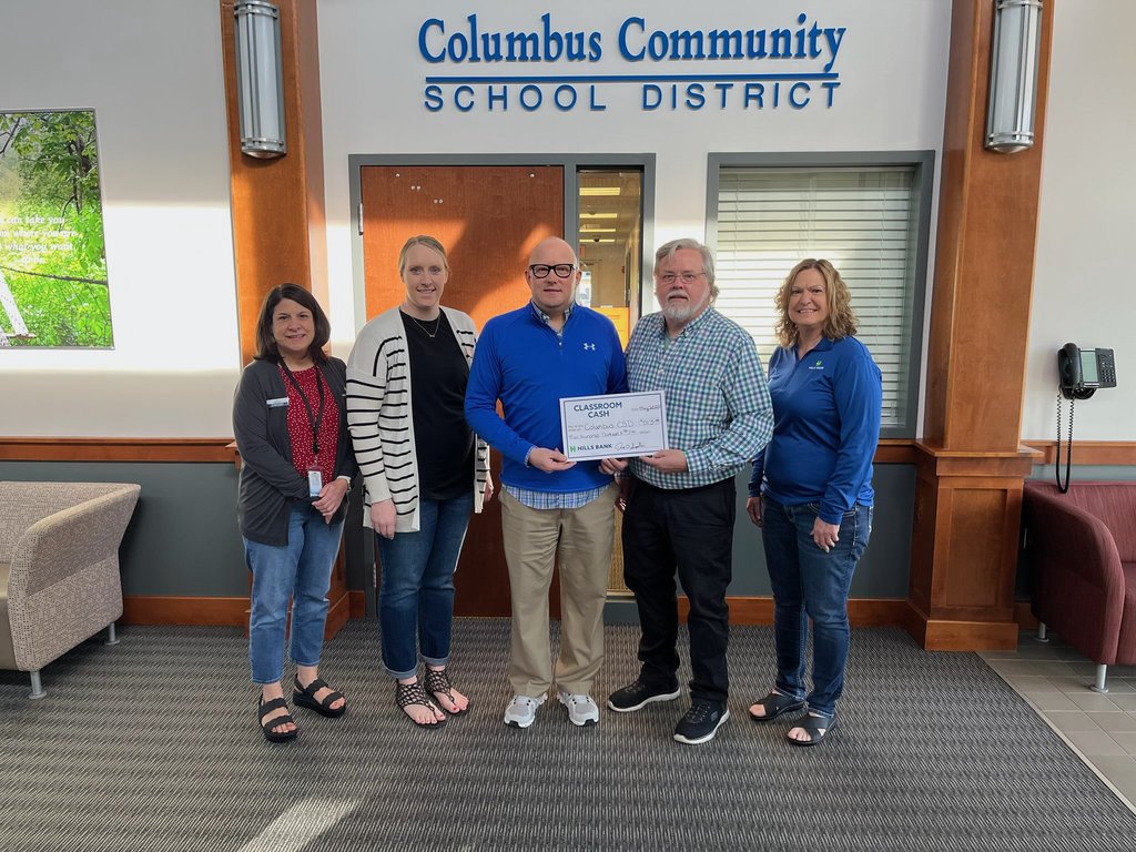A huge THANK YOU to Hills Bank and their customers who participate in the Classroom Cash program! 🙌 These funds help enhance educational experiences across our District — from classroom resources to special programs that make learning even more impactful. 💡📚