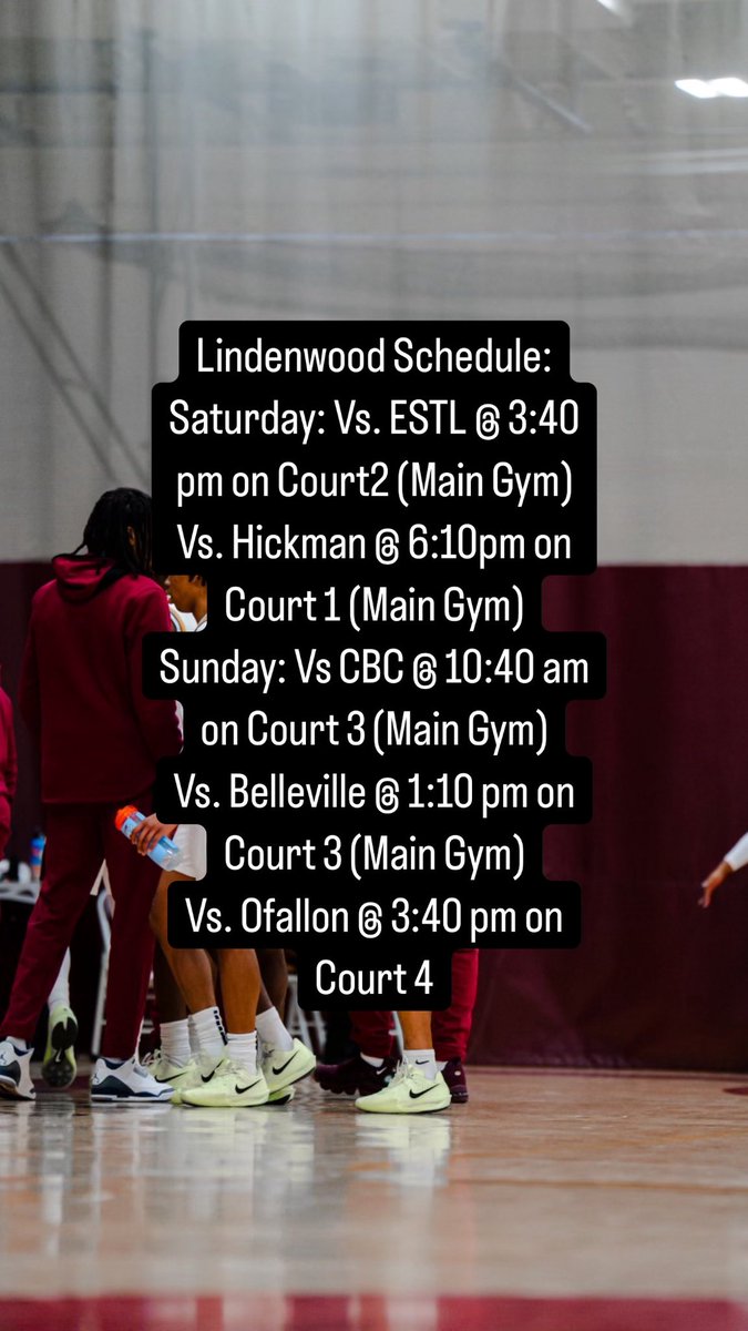 My Schedule For Lindenwood June 7th-8th