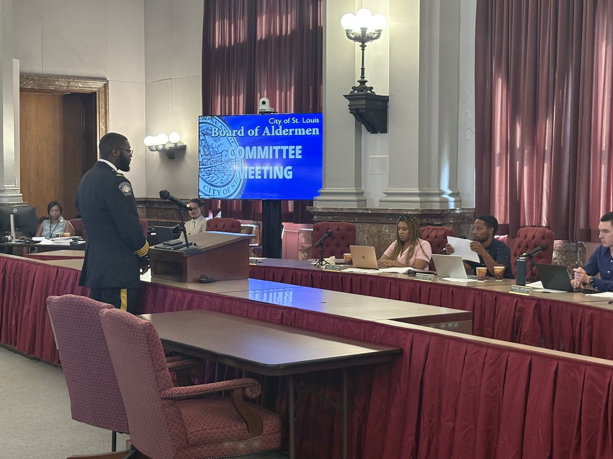 Ald. Rasheen Aldridge pressing Sheriff Montgomery on why he says budget issues were unknown. Aldridge says the sheriff knew he was coming in to terminate “Top brass,” and should have worked with the city to understand coming into office at the end of a budget cycle. <a href="/KMOV/">KMOV</a>