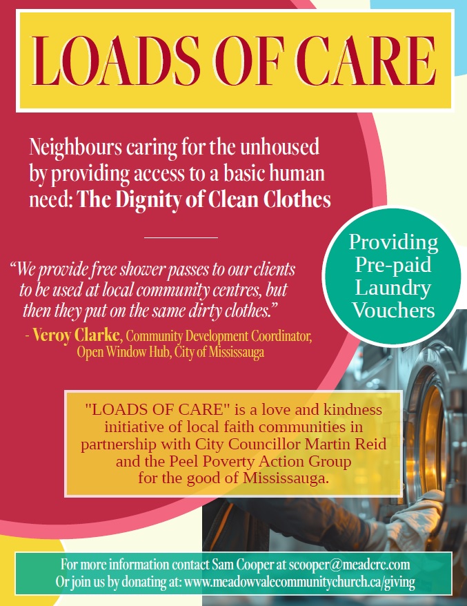 In partnership with Ward 9 Faith Leaders, the Open Window Hub, local W9 laundromats, Peel Poverty Action Group and myself, LOADS of CARE provides the unhoused with a free laundry pass. To learn more and donate visit Ward9.ca ⠀