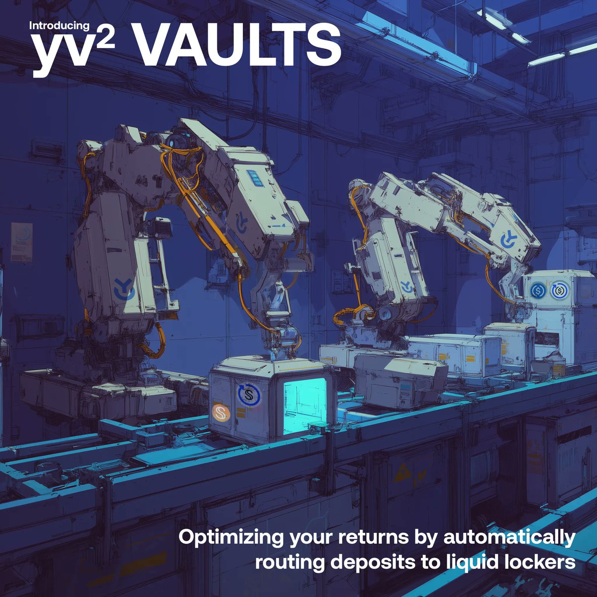 Introducing yv^2 vaults:

New Liquid Locker Compounder yVaults that optimize rewards by routing deposits for vaults with veYFI gauges to liquid lockers and selling the dYFI for more of the underlying vault tokens.

Higher APYs 🤝 Less Work
