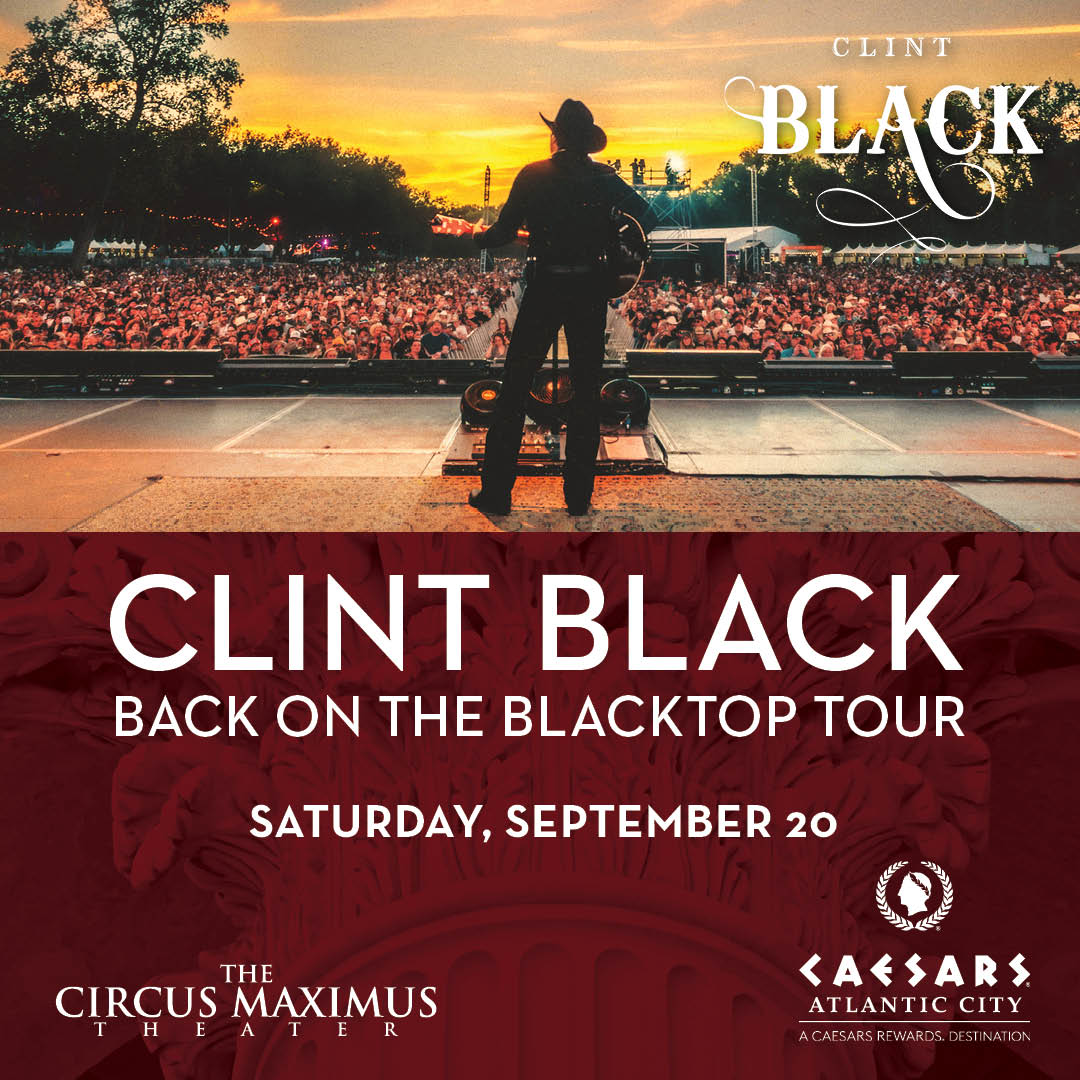 Clint Black is coming to Circus Maximus Theater on Saturday, September 20! Timeless hits include “A Better Man,” “Like The Rain” and more.  

Presale | Wednesday, 6/4 at 10 a.m. | CODE: CB2025
On Sale | Friday, 6/6 at 10 a.m.

Get Tickets -bit.ly/43CEhDY
