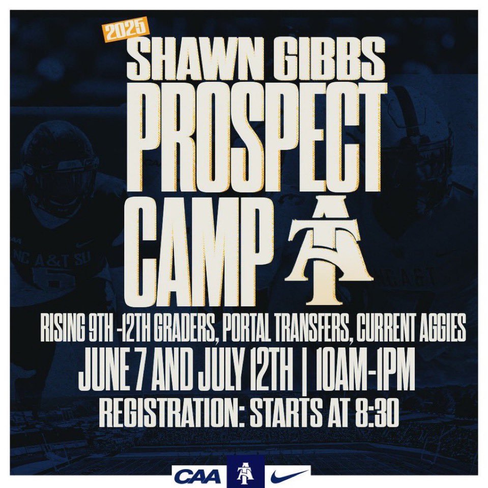 Time is here fellas, this weekend will be our first official prospect camp here on campus. If you haven’t signed up make sure you do so. Here is the link for registration. 
shawngibbsfootballcamp.totalcamps.com/About%20Us
