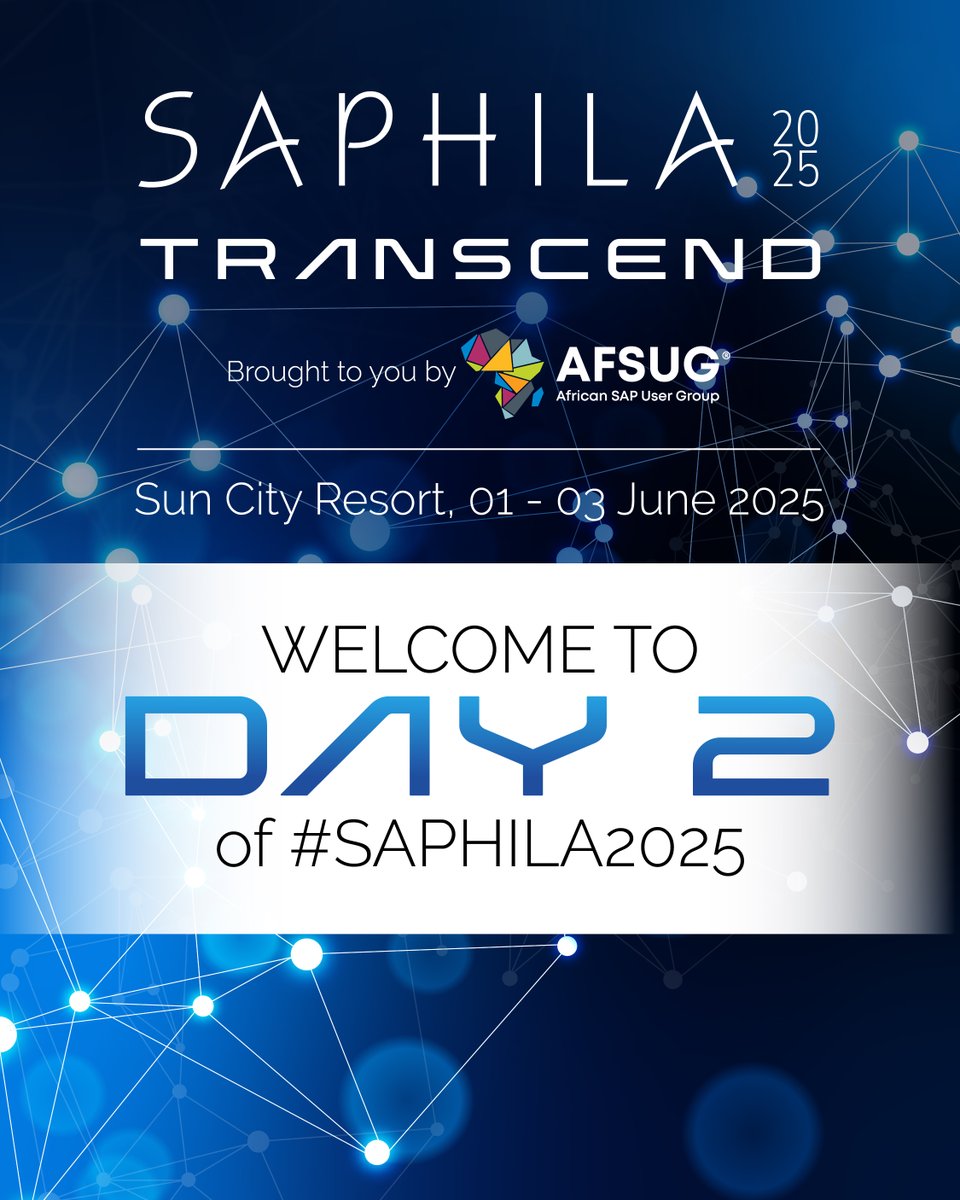 Welcome to DAY 2 of #SAPHILA2025, let’s keep the momentum going!
Look out for deep-dive sessions on SAP BTP, sustainability, data strategy, and customer success stories that inspire action.

View the App for today’s agenda!

#AFSUG #SAPCommunity #TechInnovation #Transcend