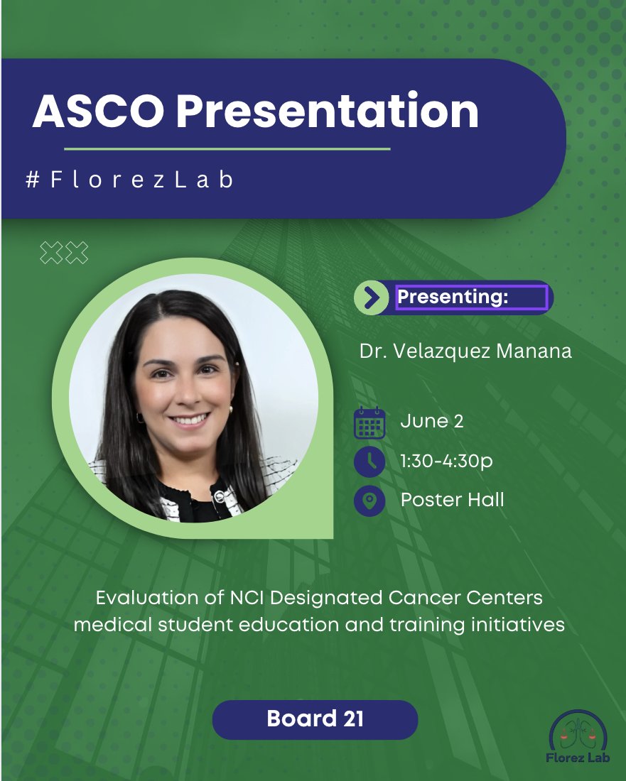 #FlorezLab (@florez_lab) on Twitter photo All of our <a href="/Florez_Lab/">#FlorezLab</a> members are BUSY at work here <a href="/ASCO/">ASCO</a>! Day 4 is absolutely packed. Starting off the morning with <a href="/AnaVManana/">Ana I. Velázquez Mañana, MD, MSc, FASCO</a> #FASCO. She has not 1, not 2, but 3 events today! If you haven't been able to catch her, you can come support her at the following events:
1. 💬 All of our <a href="/Florez_Lab/">#FlorezLab</a> members are BUSY at work here <a href="/ASCO/">ASCO</a>! Day 4 is absolutely packed. Starting off the morning with <a href="/AnaVManana/">Ana I. Velázquez Mañana, MD, MSc, FASCO</a> #FASCO. She has not 1, not 2, but 3 events today! If you haven't been able to catch her, you can come support her at the following events:
1. 💬