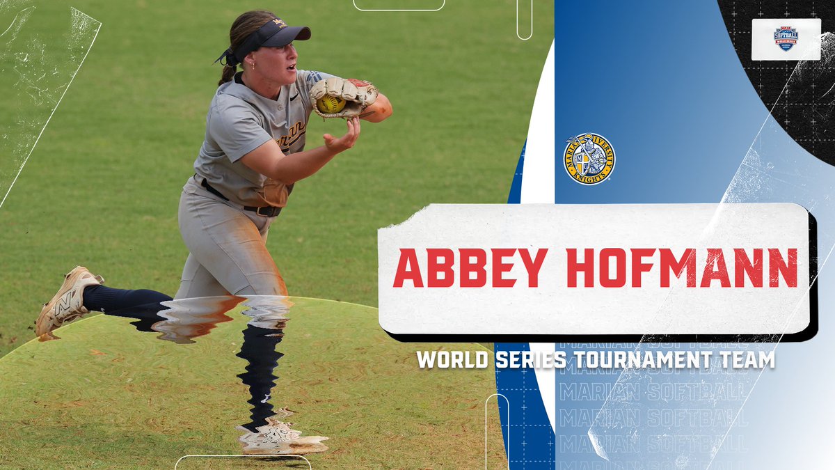 Marian Knights (@muknights) on Twitter photo Congratulations to <a href="/MarianKnightsSB/">Marian Softball</a>'s Abbey Hofmann on being named to the 2025 NAIA World Series All-Tournament Team!
Abbey hit .308 in the World Series and made 20 putouts in left field, while during the postseason she batted .469 with one homer and 6 RBI! Congratulations to <a href="/MarianKnightsSB/">Marian Softball</a>'s Abbey Hofmann on being named to the 2025 NAIA World Series All-Tournament Team!
Abbey hit .308 in the World Series and made 20 putouts in left field, while during the postseason she batted .469 with one homer and 6 RBI!