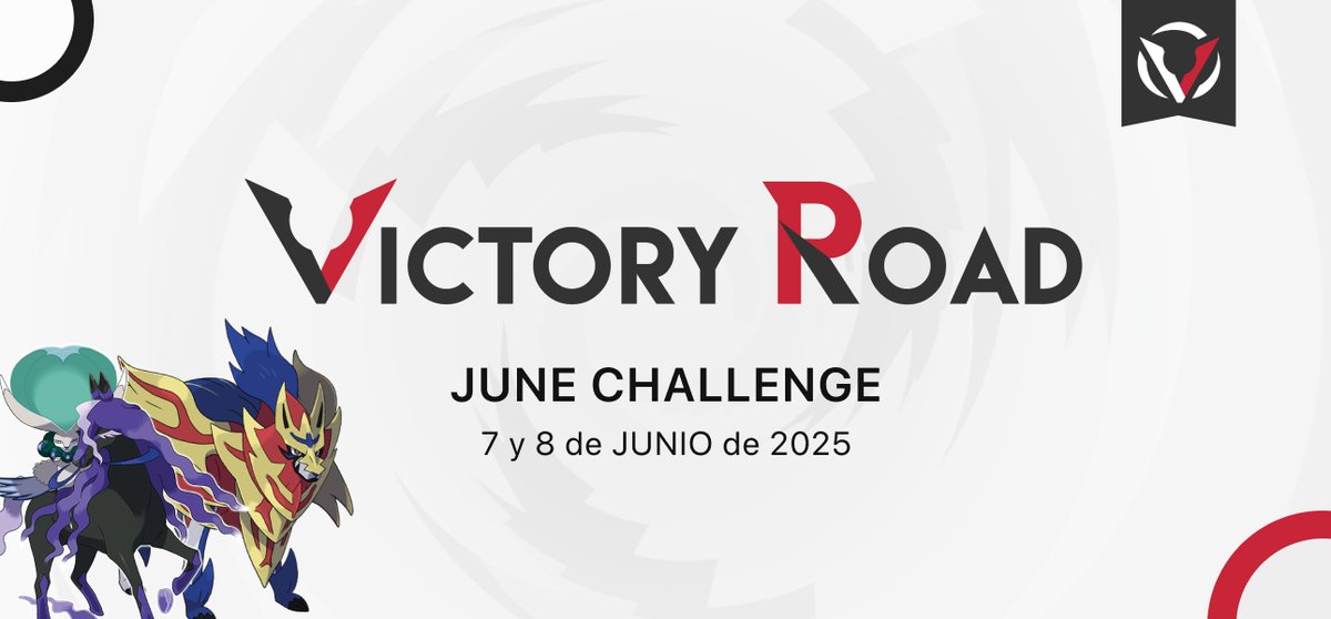 Esta semana es muy importante para el meta: ¡NAIC es la que viene! ¡Apúntate al VR June Challenge! 🚀🌐

🗓️ 7–8 jun., 15:00 CEST
🎮 Reg. I (VGC)
🎟️ 10 $
🔁 RT: ¡se sortea una entrada gratis!
📖 Info: victoryroad.pro/vr-jun25/
👉 Inscríbete: battlefy.com/victoryroad/vi…
