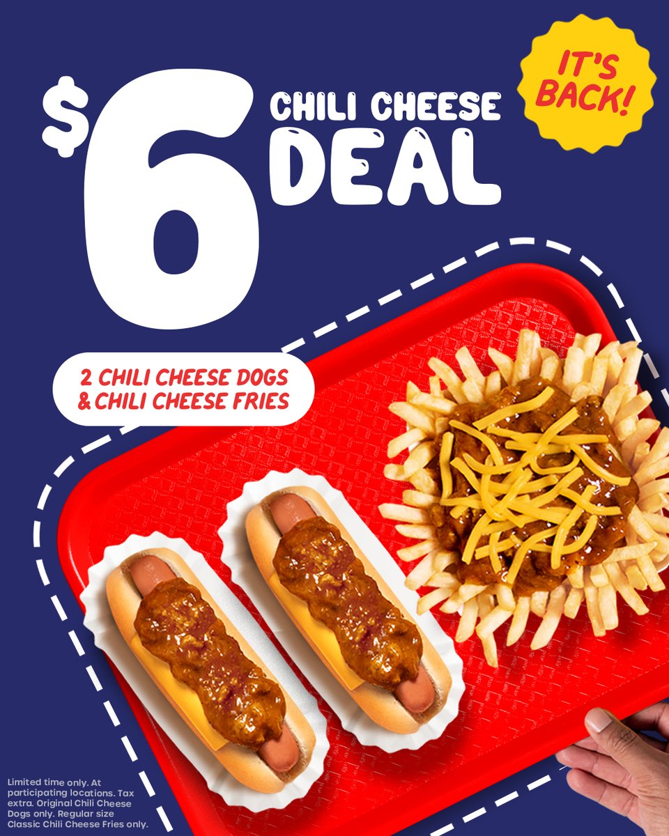 The $6 Chili Cheese Deal is back. And it’s as amazing as you remembered. Get it today.