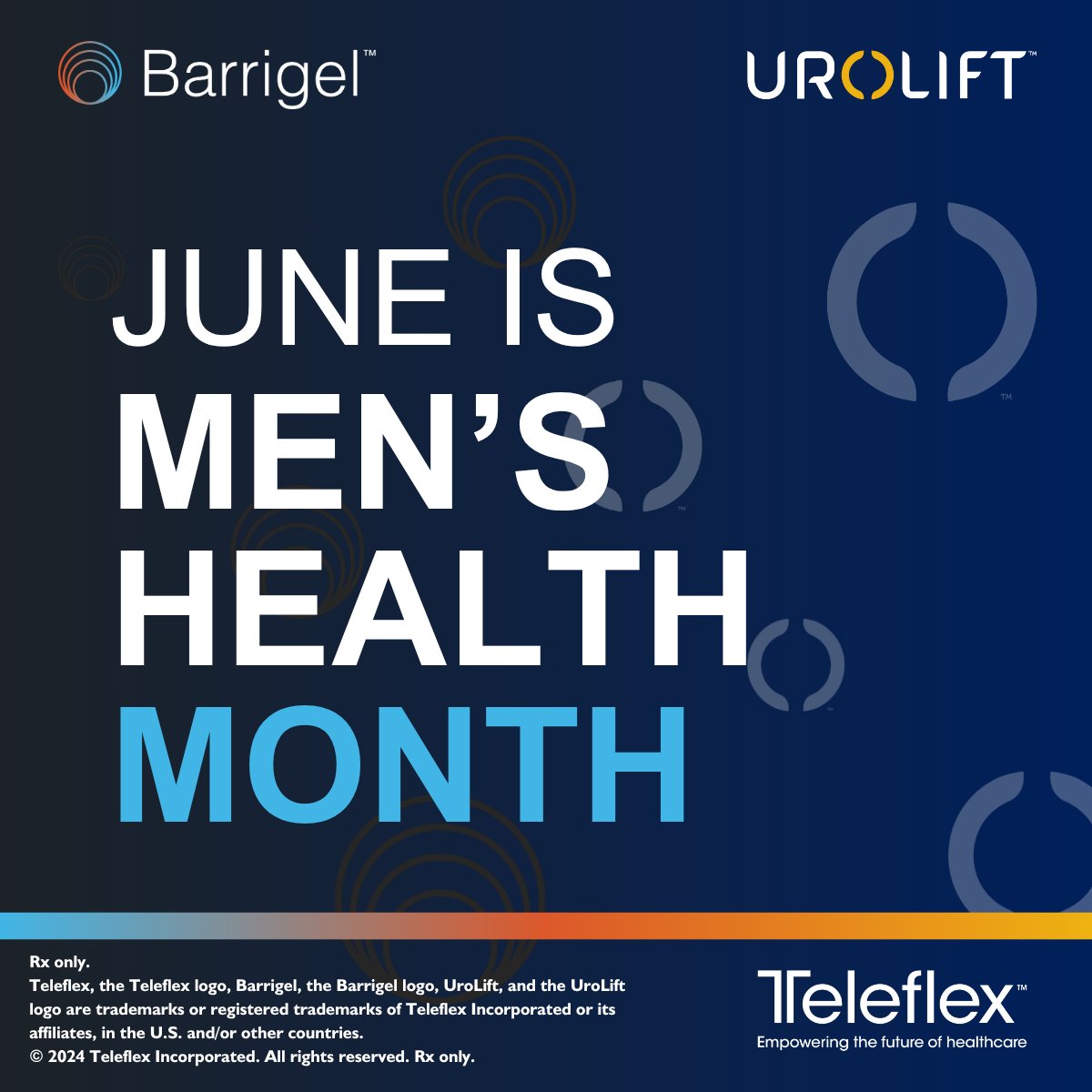 Men’s Health Month serves as an important reminder for men to prioritize their health. Teleflex is committed to improving prostate health for your patients. This #MensHealthMonth, educate your patients on the importance of rectal spacers by visiting spklr.io/6013hWRN
