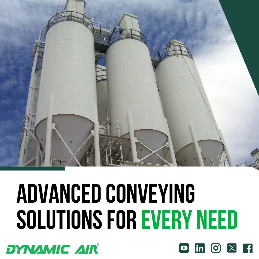 DynamicAirUSA's tweet photo. Our expertise includes the design and manufacturing of systems and equipment for #PneumaticConveying, unloading, storage, mixing, drying, weighing and batching, and feeding of #DryBulkSolids. Count on us as your trusted partner in transforming your #MaterialHandling processes. https://t.co/DA3xFtHW9v
