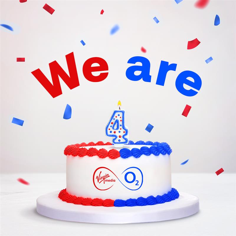 Happy Birthday 🎉

Today we tip our cap and mark one of the UK’s most significant telecoms milestones….😉

Happy 4th Birthday Virgin Media O2! 

Four years ago, we brought together two iconic brands and created a powerhouse of connectivity, innovation and ambition.

Since then,