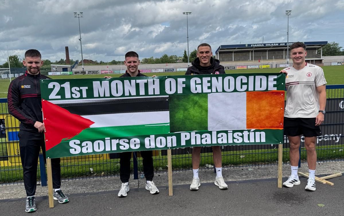 GaelsAgainstGen's tweet image. Great to see so many Gaels showing support for Palestine at the Championship matches over the weekend.
#GazaGenocide
#SaoirseDonPhalaistín 🇵🇸