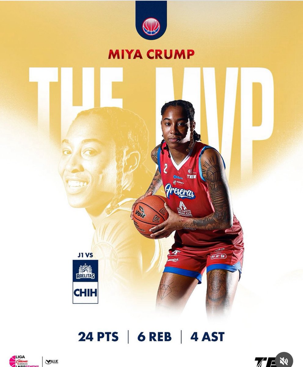SheLovesThee (@sheloves_thee) on Twitter photo Congratulations <a href="/eazyrook/">Miya C. 🎲</a> Miya Crump former Jackson State SWAC champion. Awarded MVP title in the last matchup <a href="/Freserasbasquet/">Freseras de Irapuato</a> <a href="/freseras/">Freseras de Irapuato</a> with 24 pts, 6 rebounds and 4 assists. #theeilove Freseras won 94-80. Congratulations <a href="/eazyrook/">Miya C. 🎲</a> Miya Crump former Jackson State SWAC champion. Awarded MVP title in the last matchup <a href="/Freserasbasquet/">Freseras de Irapuato</a> <a href="/freseras/">Freseras de Irapuato</a> with 24 pts, 6 rebounds and 4 assists. #theeilove Freseras won 94-80.