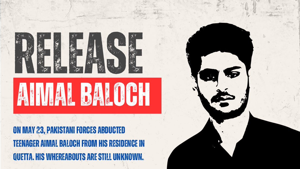 SeemaBalochh's tweet image. بلوچستان میں نہ عمر کا لحاظ، نہ عورت اور مرد میں فرق، ریاست جب چاہے، جسے چاہے، جہاں چاہے اغوا کررہی ہے اور کوئی پوچھنے والا نہیں! 

#ReleaseAimalBaloch 
#EndEnforcedDisappearances