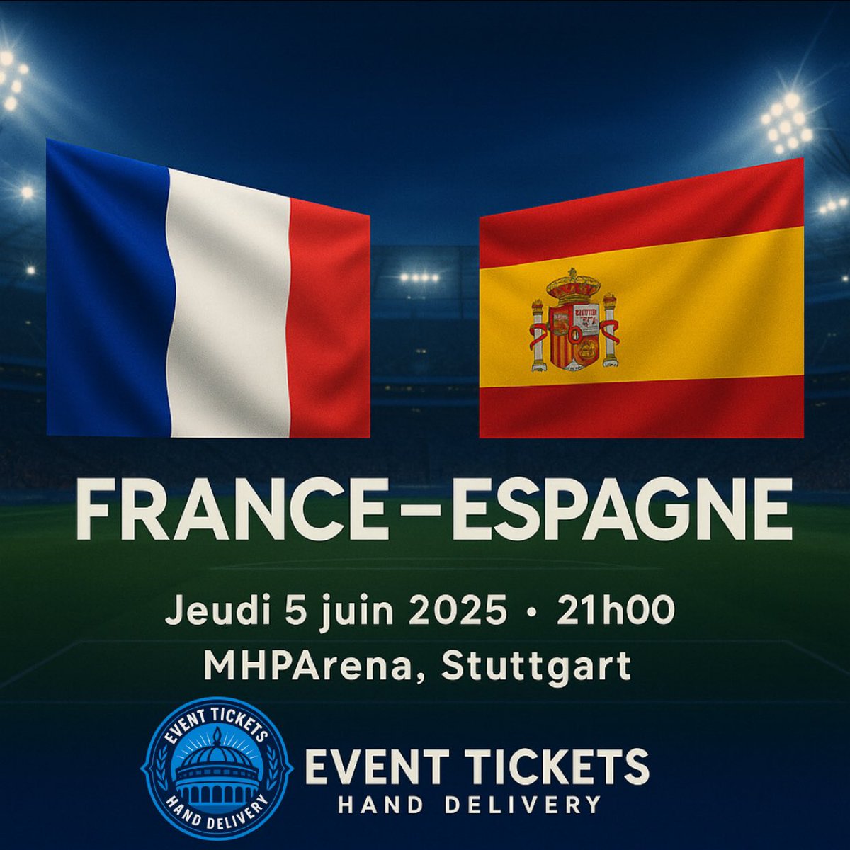 EventsTicketsFR's tweet photo. 🎟️ France 🇫🇷 vs Espagne 🇪🇸 – Demi-finale Ligue des Nations
📅 Jeudi 5 juin 2025 – 21h00
🏟️ MHPArena, Stuttgart

Places disponibles ✅
📍Remise en main propre sur Marseille disponible 

DM pour réserver 📩
#FRASPA #Billetterie #FranceEspagne #EventsTicketsFR https://t.co/aVKtQIuUH7