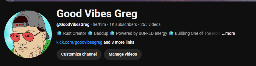 GoodVibesGreg's tweet photo. WE HIT THE 1K ON THE YOUTUBE

finally understanding more on the analytics and charts on this https://t.co/HaLpW0pt3X