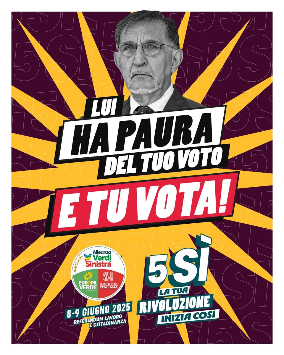 SI_sinistra's tweet image. #Larussa ha paura del tuo voto.
E tu vota #5SI  ai #Referendum 

#Avs