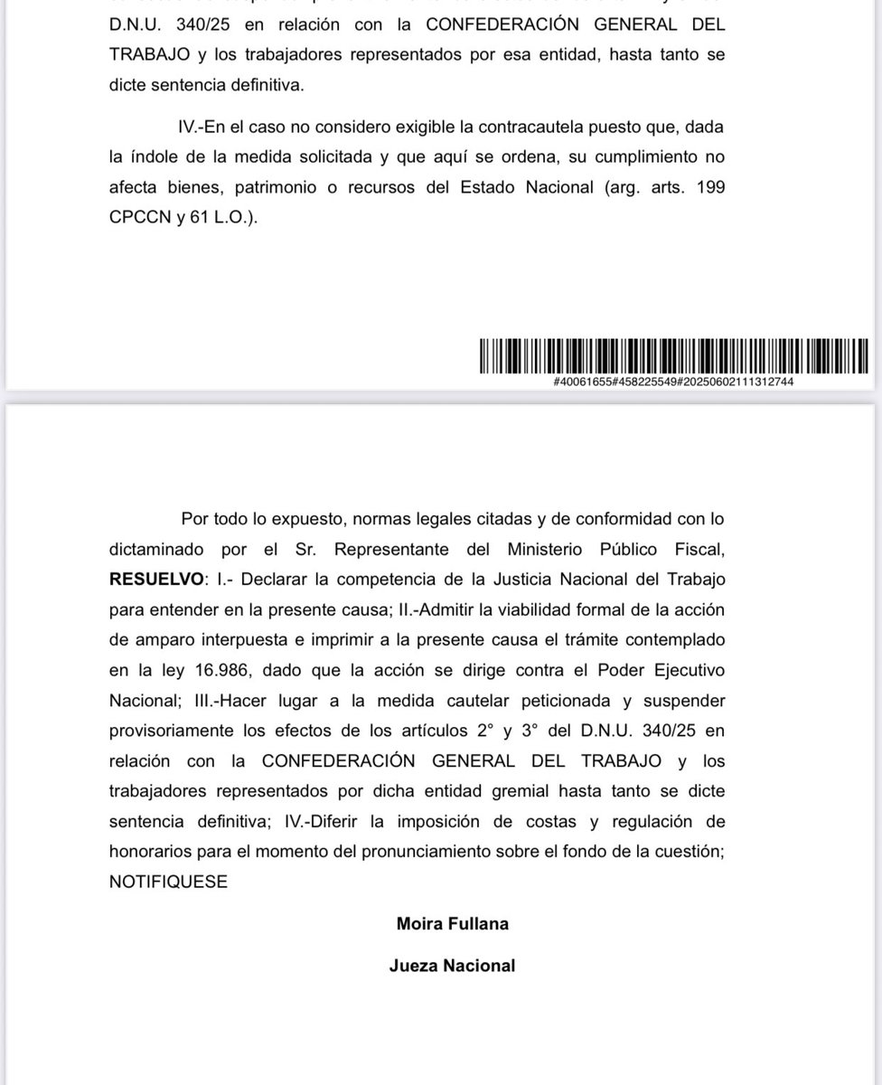 Atenti a esto: Una jueza suspendió el DNU 340 que limita el derecho a huelga