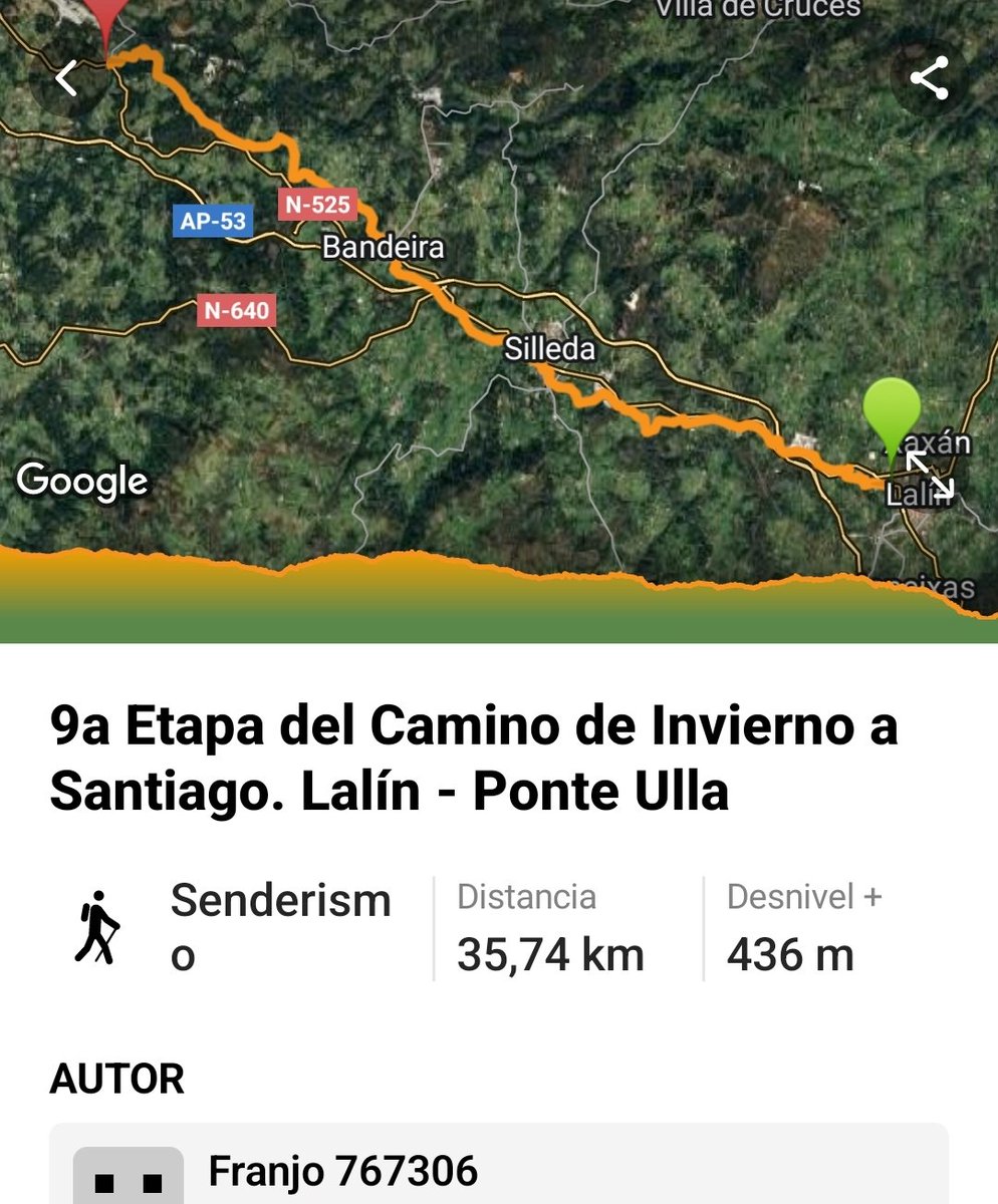 Después de 30 jornadas de pateo y 805 kms., una etapa más y saludo al apóstol... qué tipo más escurridizo, oiga.