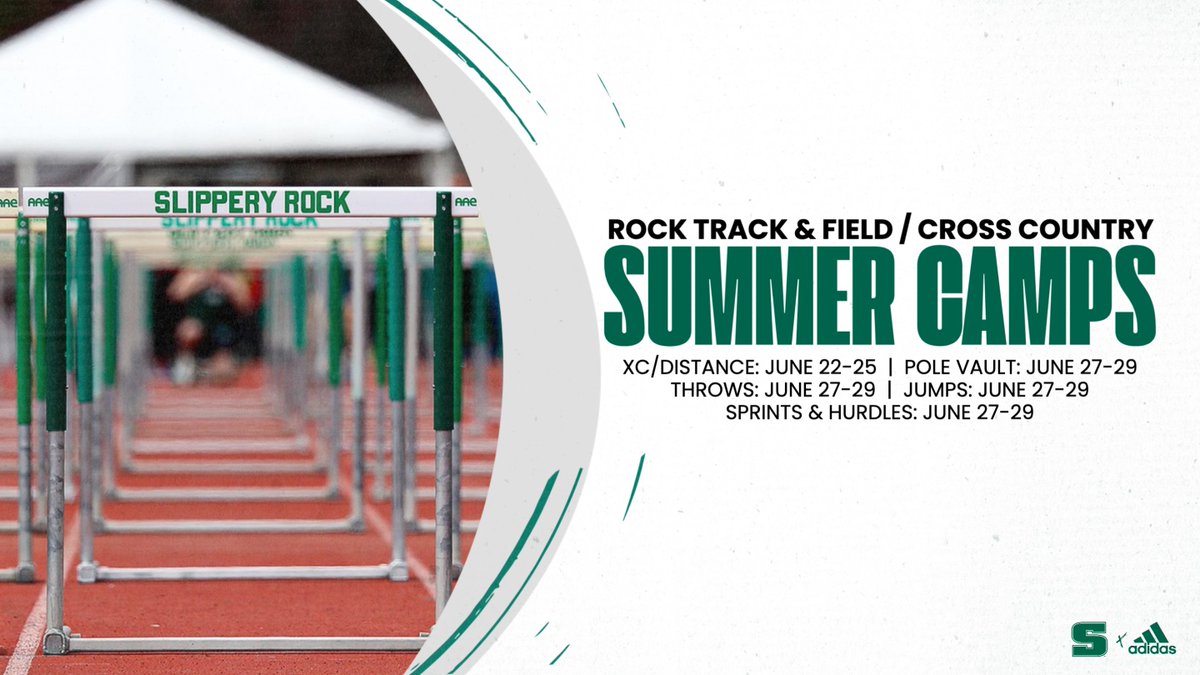 T&amp;F/XC: The Slippery Rock University track &amp; field and cross country programs will host summer camps for each event group this June for boys and girls entering grades 8-12 in the fall.

Details/Register🔗: tinyurl.com/2bd432sz