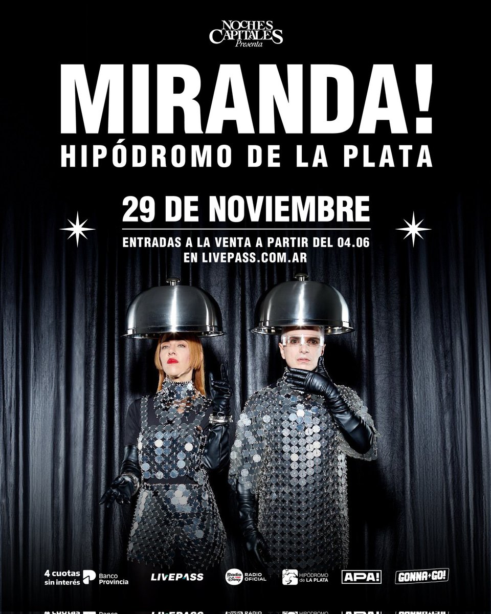 gonnagoprod's tweet photo. #MIRANDA EN LA PLATA! 🌟 

El gran escenario a cielo abierto del Hipódromo de #LaPlata recibe otra noche inolvidable

@mirandaenvivo 🪭 ¿Algo mejor que una noche súper pop bajo la luna platense? 
El 29 de Noviembre tenemos una cita 🌹 https://t.co/OpLtwi9Xer