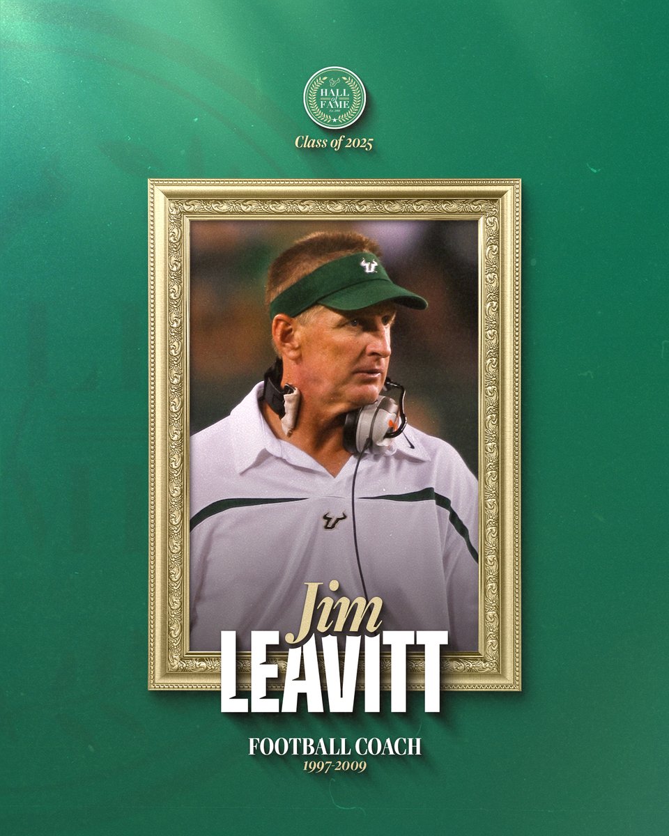 USF Football (@usffootball) on Twitter photo Congratulations to former South Florida Football Head Coach Jim Leavitt on his selection to the 2025 <a href="/USFAthletics/">USF Athletics</a> Hall of Fame! π Congratulations to former South Florida Football Head Coach Jim Leavitt on his selection to the 2025 <a href="/USFAthletics/">USF Athletics</a> Hall of Fame! π