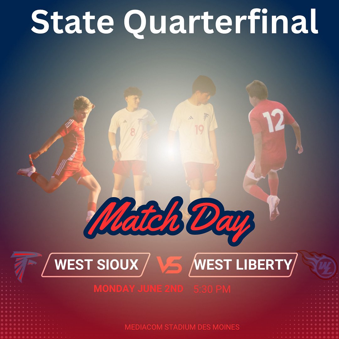 GAMEDAYYY!!!
Your Falcons play West Liberty today at 5:30 at Mediacom Stadium in Des Moines. 
Come make the drive and support your boys! Here is the link to watch your boys. 
youtube.com/c/CISNtv