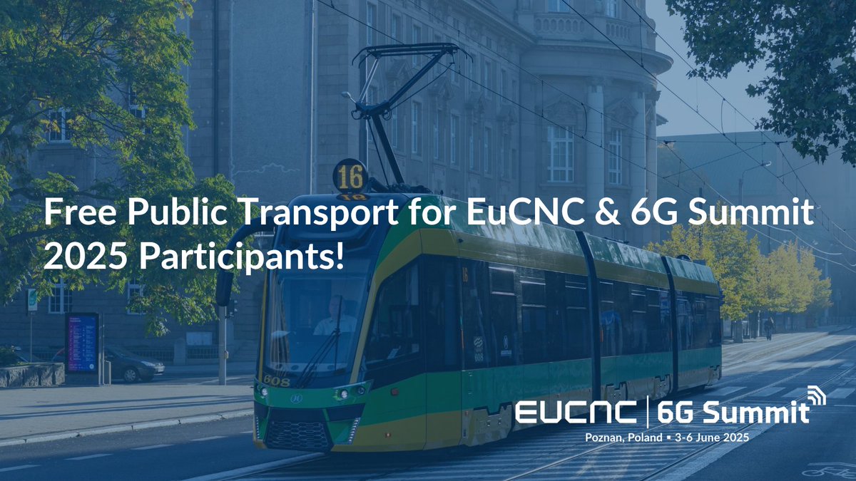 🚋 FREE PUBLIC TRANSPORT IN POZNAN! 🌍♻️

All registered #EuCNC25 &amp; #6GSummit attendees can ride MPK Poznań trams &amp; buses for FREE during the event! 🙌

Just show your conference badge and travel with ease. See you in the city! 🏙️🚌 

#Poznan #FreePublicTransport #SmartMobility