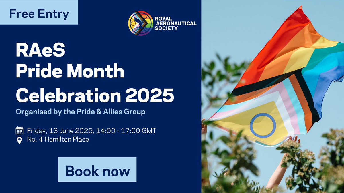 Last chance to join the RAeS Pride Month 2025 celebration! Connect, network, and celebrate the LGBTQ+ community in aerospace on 13 June at No. 4 Hamilton Place, London. Free for all. Register now ➡️ ow.ly/XJvH50W2sn6