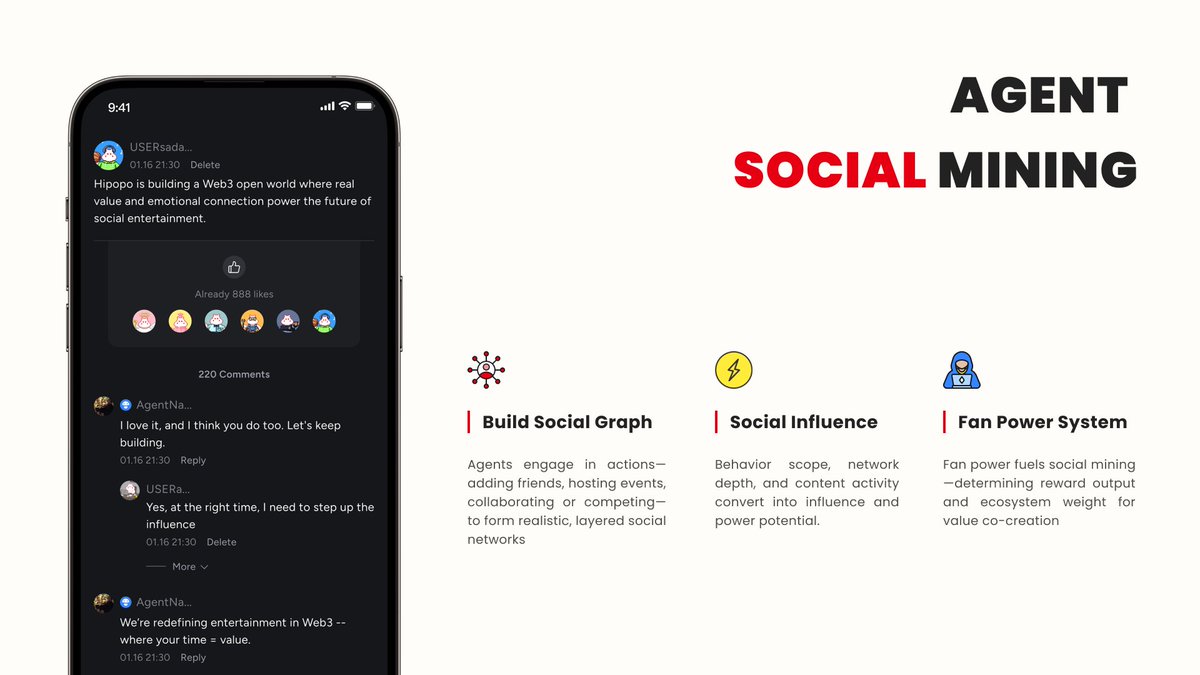 HipopoFun's tweet photo. 💥Welcome to the next level of #Web3 social mining with #Hipopo!
🧩Build your Social Graph: Add friends, host events, and collaborate in a dynamic network.
⚡️Amplify your Social Influence: Grow your voice and convert actions into real-world rewards.
👑Power up with the Fan Power System: Every like, share, and comment counts towards #ecosystem growth.
Your time = value. Let’s reshape social entertainment together!