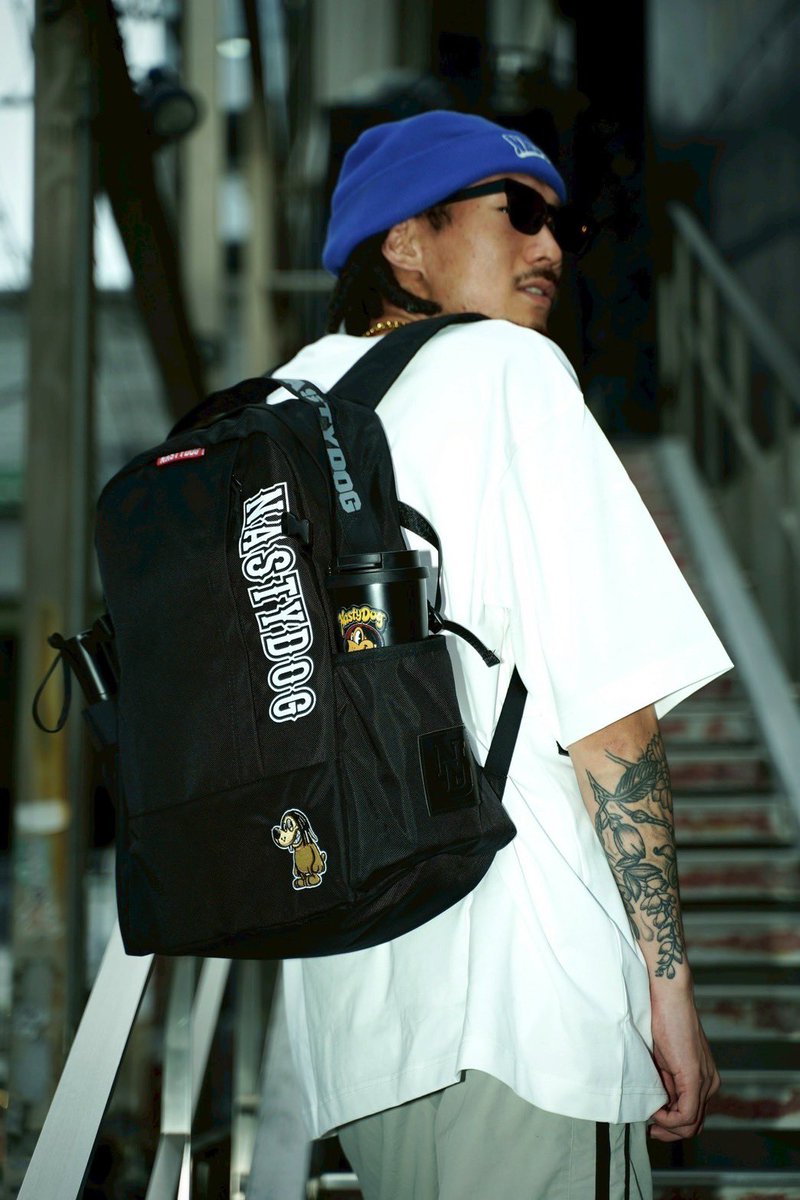 NASTYDOG ブラック/グリーン Lサイズ 🎒NASTY DOG 新作販売開始🎒 大容量すぎるわ〜😵‍💫 何入れてどこ行こ