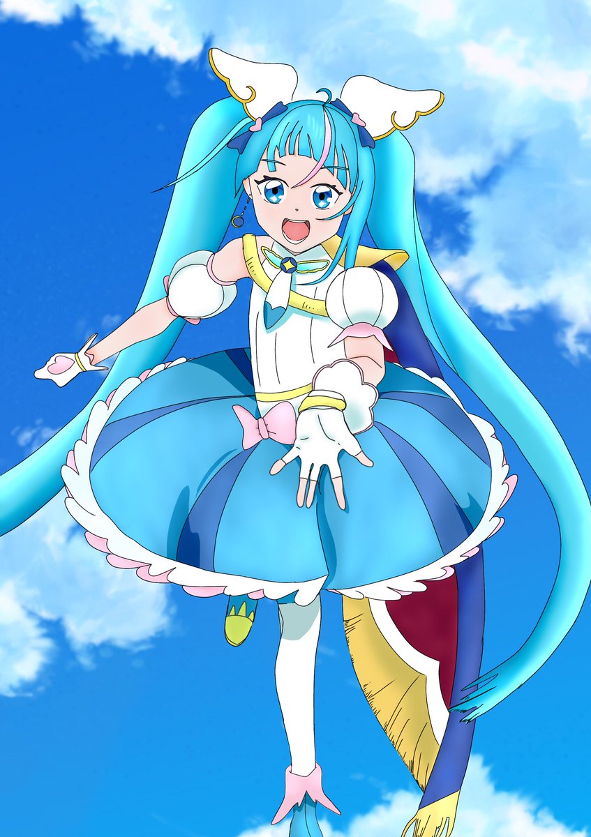 初投稿です！
💙広がる世界にホップ、ステップ、ジャンプ！💙
#プリキュア
#プリキュア好きな人と繋がりたい 
#キュアスカイ