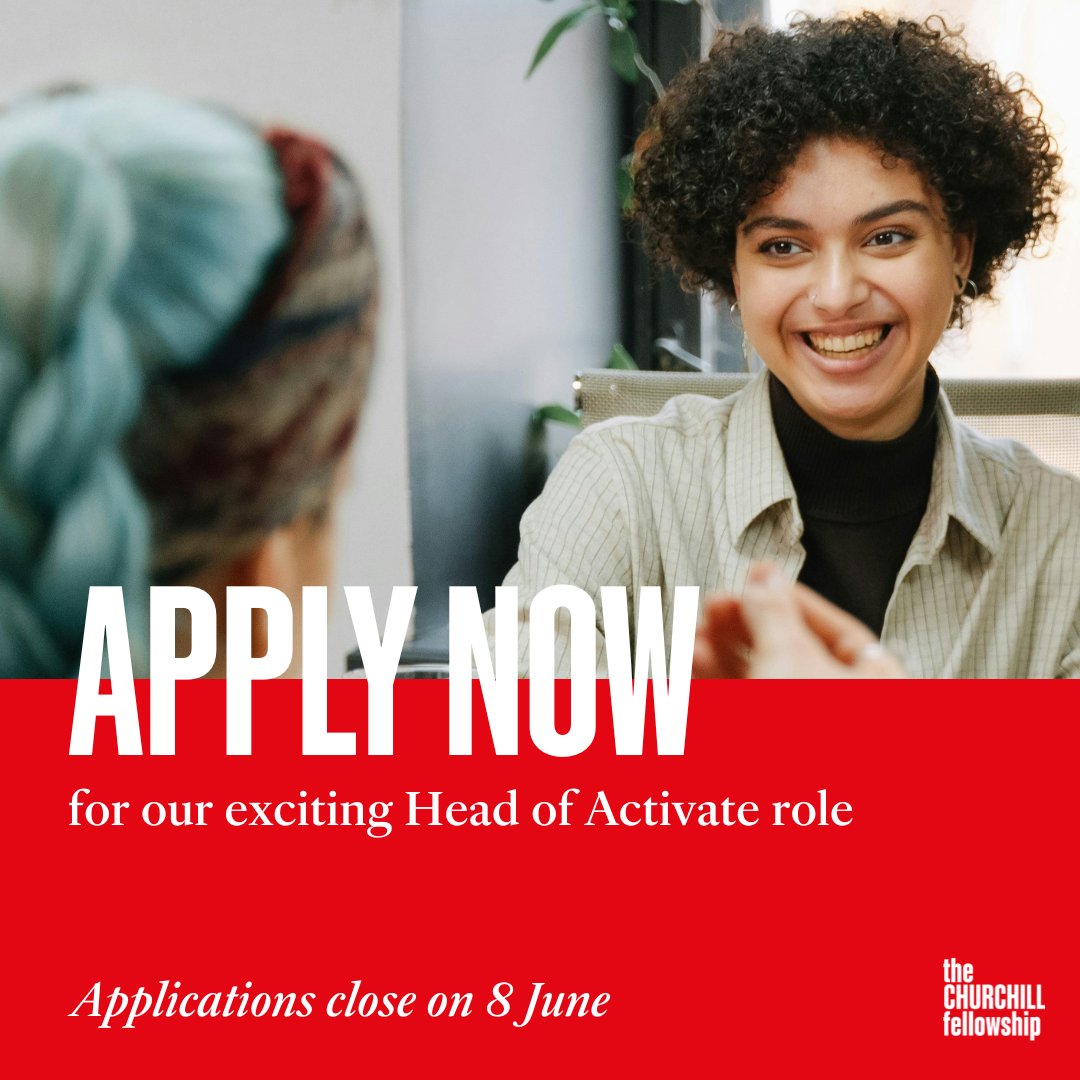 Only 6 days left to apply for our exciting Head of Activate role! ⏳

We’re looking for an inspiring leader to spearhead the reopening of the Activate Fund and play a key role in shaping the future of this important initiative

Apply now: churchillfellowship.bamboohr.com/careers/26
#CharityJobs