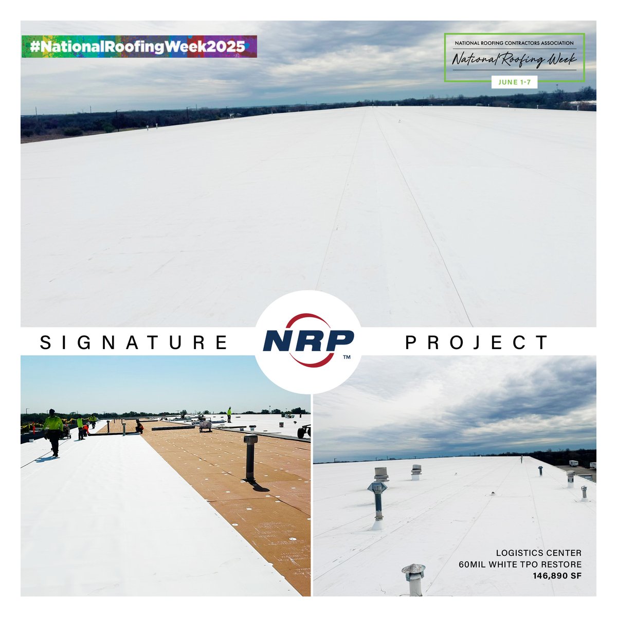 🎉#NationalRoofingWeek2025!  We are thrilled to showcase our Signature Project.🎯 Thanks to everyone involved in executing every step of this project. From our dedicated NRP team to the skilled team of roofers! Thank you for your hard work and commitment! 👏