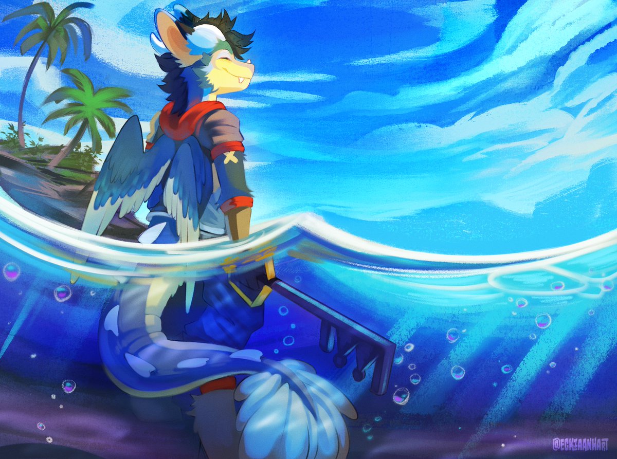 The day is perfect ✨️
Fullbody fullcolor furry commission for a telegram client! 
#furryartist #furry #furrycommission #furries