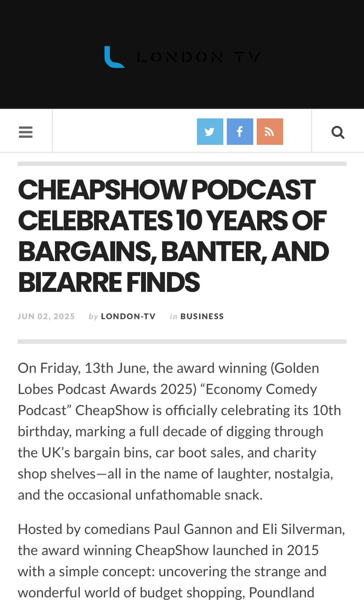 Fresh from winning their award win at the recent <a href="/goldenglobes/">Golden Globes</a> @cheapshowpod aka Paul Gannon and Eli Silverman celebrate 10 years of their podcast. More her in @londontvuk 
#podcast #comedy #goldenlobes