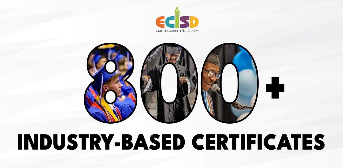 These are graduation numbers worth celebrating!
This year, ECISD saw over 2,000 graduates walk the stage—and many of them are walking into the world with college degrees and workforce certifications already in hand!  #ECISD #Graduation2025
