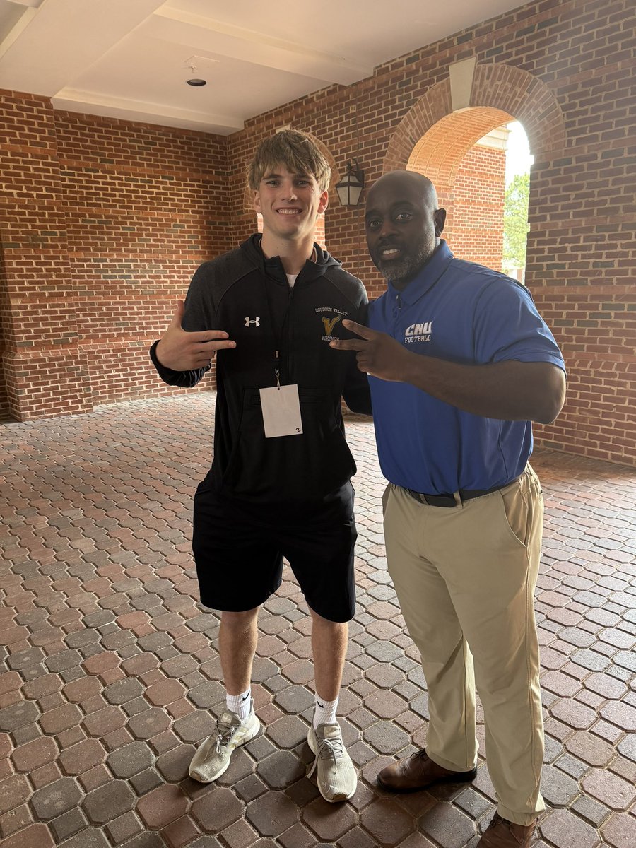 I had a great time at the CNU Jr day. Loved meeting the staff and touring the campus. Shout out <a href="/indelible173/">Eli Wicklund</a> for the invite. <a href="/coachpcrowley/">Paul Crowley</a> <a href="/CoachSmitty25/">Craig Smith II</a>