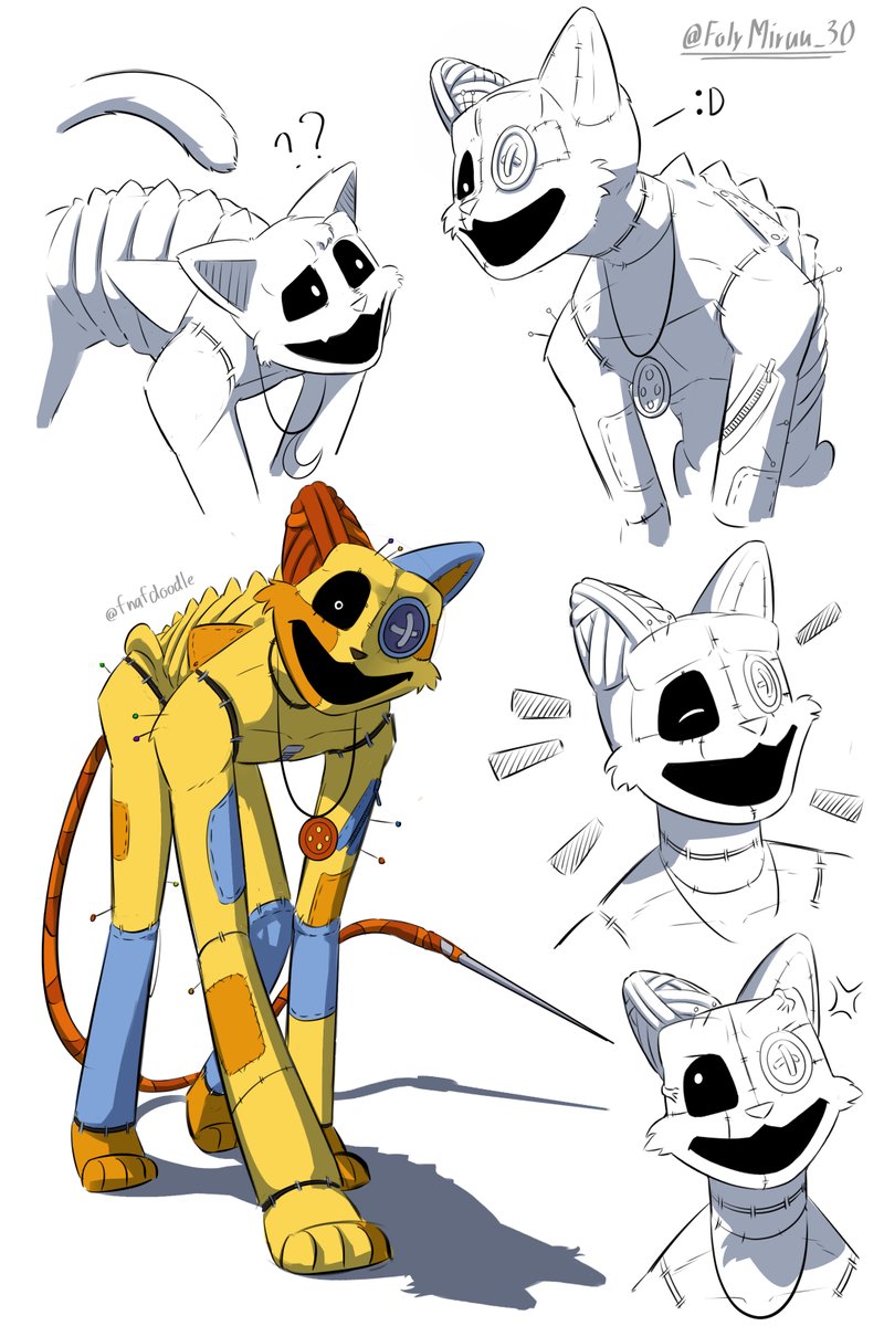 FolyMiruu_30's tweet image. Doodle with Knitty (@/fnafdoodle) and the cat himself
#smillingcritters #catnap
