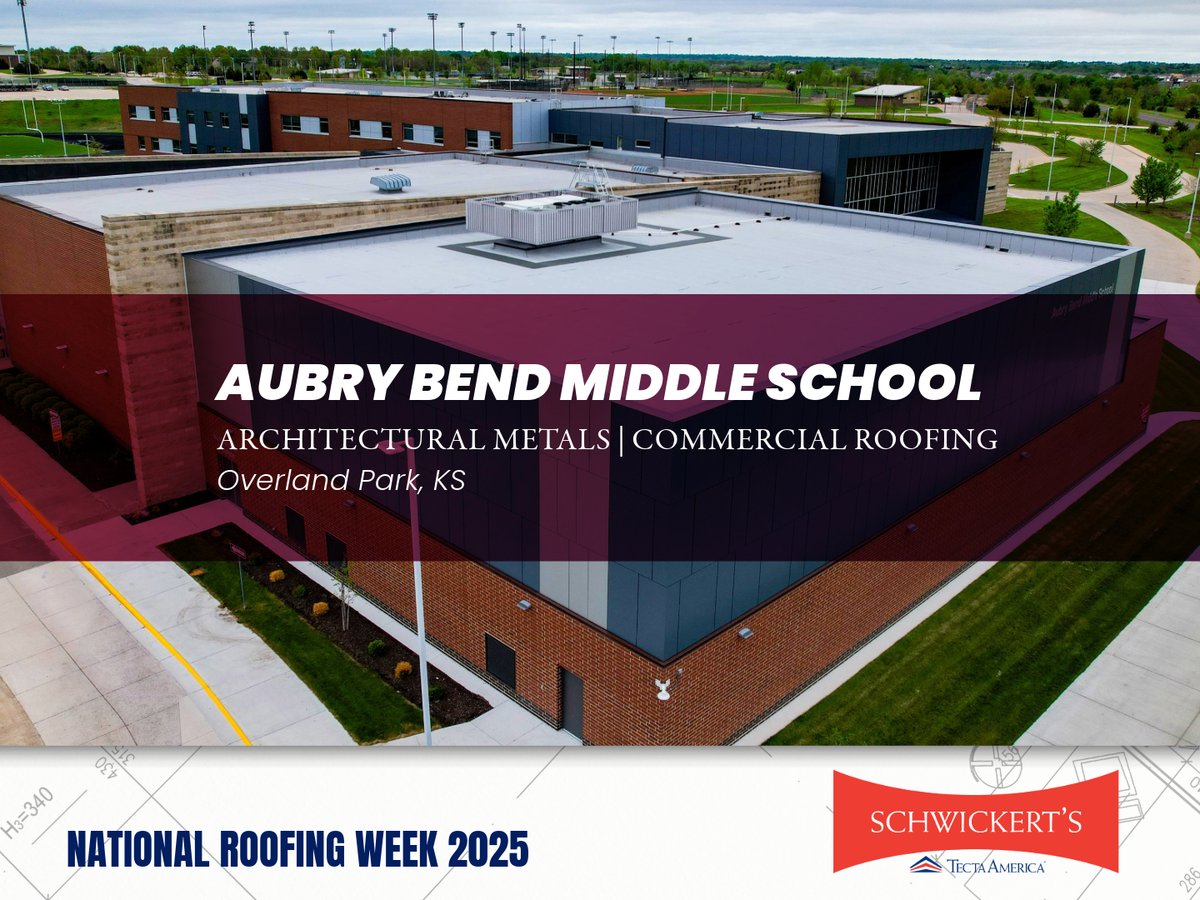 Schwickerts's tweet image. Our next project and trade we&apos;re highlighting is this Architectural Metals and Commercial Roofing project at Aubry Bend Middle School in Overland Park, KS.

See the full project and more: schwickerts.com/project/aubry-…

--
#schwickerts #NationalRoofingWeek #SignatureProjects