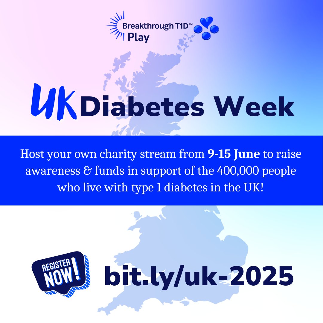 Breakthrough T1D Play (@bt1d_play) on Twitter photo ๐T-7๏ธโฃDAYS๐
๐ ๐ฅ๐ง if you're hosting a #charitystream for #UKDiabetesWeek <a href="/BT1DUK/">Breakthrough T1D UK</a>
๐จ๏ธ๐๐ข๐ ๐ ๐๐ก๐ง with your dono link + stream plans for 9-15 June
๐๐๐๐๐ if you plan to tune in & support this amazing community of #T1D creators!
โจplay.breakthrought1d.org/uk-diabetes-weโฆ
๐ฆ<a href="/tiltify/">Tiltify</a>: ๐T-7๏ธโฃDAYS๐
๐ ๐ฅ๐ง if you're hosting a #charitystream for #UKDiabetesWeek <a href="/BT1DUK/">Breakthrough T1D UK</a>
๐จ๏ธ๐๐ข๐ ๐ ๐๐ก๐ง with your dono link + stream plans for 9-15 June
๐๐๐๐๐ if you plan to tune in & support this amazing community of #T1D creators!
โจplay.breakthrought1d.org/uk-diabetes-weโฆ
๐ฆ<a href="/tiltify/">Tiltify</a>: