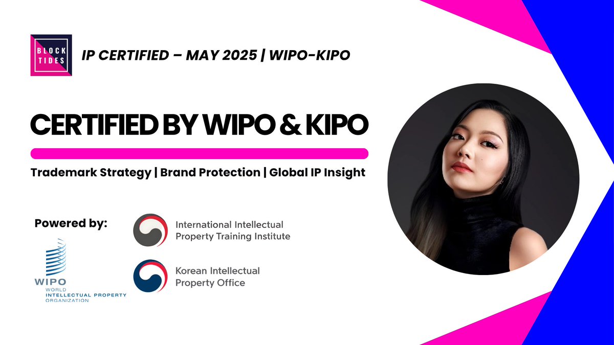 Block Tides (@blocktides) on Twitter photo 🚨 Certified & Future-Ready: Block Tides CEO <a href="/myrtleology/">Myrtle Anne 🇵🇭🇸🇬</a> has officially completed the <a href="/WIPO/">World Intellectual Property Organization (WIPO)</a>-<a href="/kipoworld/">대한민국 특허청</a> Executive Program on Brand Strategy, Trademark Law, and Examination.
Through this global training hosted by the World Intellectual Property Organization (WIPO) and Korean 🚨 Certified & Future-Ready: Block Tides CEO <a href="/myrtleology/">Myrtle Anne 🇵🇭🇸🇬</a> has officially completed the <a href="/WIPO/">World Intellectual Property Organization (WIPO)</a>-<a href="/kipoworld/">대한민국 특허청</a> Executive Program on Brand Strategy, Trademark Law, and Examination.
Through this global training hosted by the World Intellectual Property Organization (WIPO) and Korean